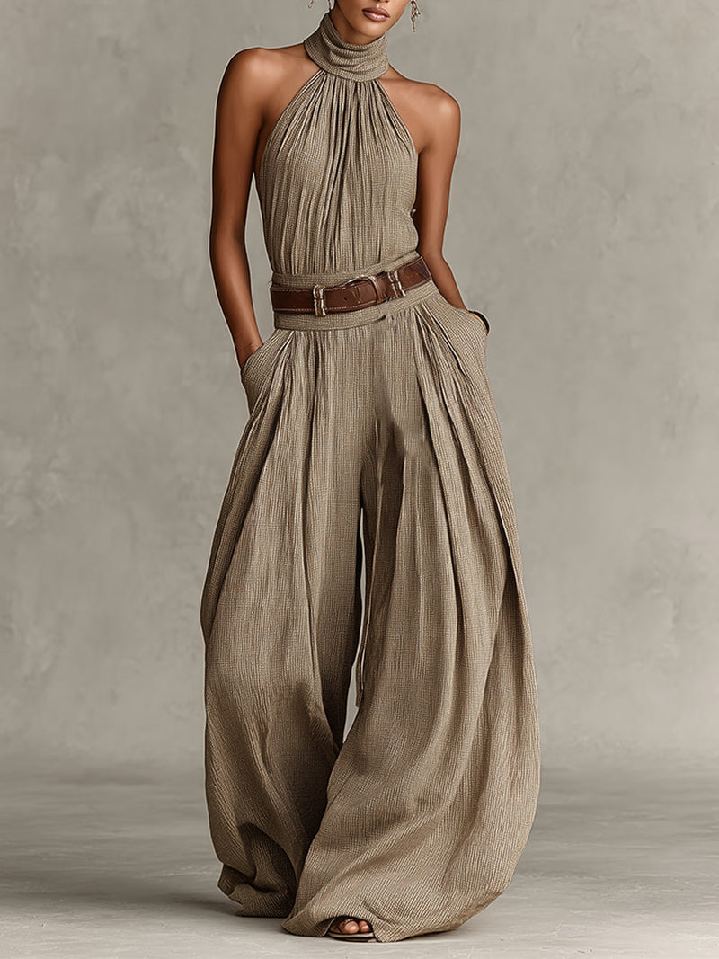 NINA | ELEGANT BELTED WIDE-LEG JUMPSUIT