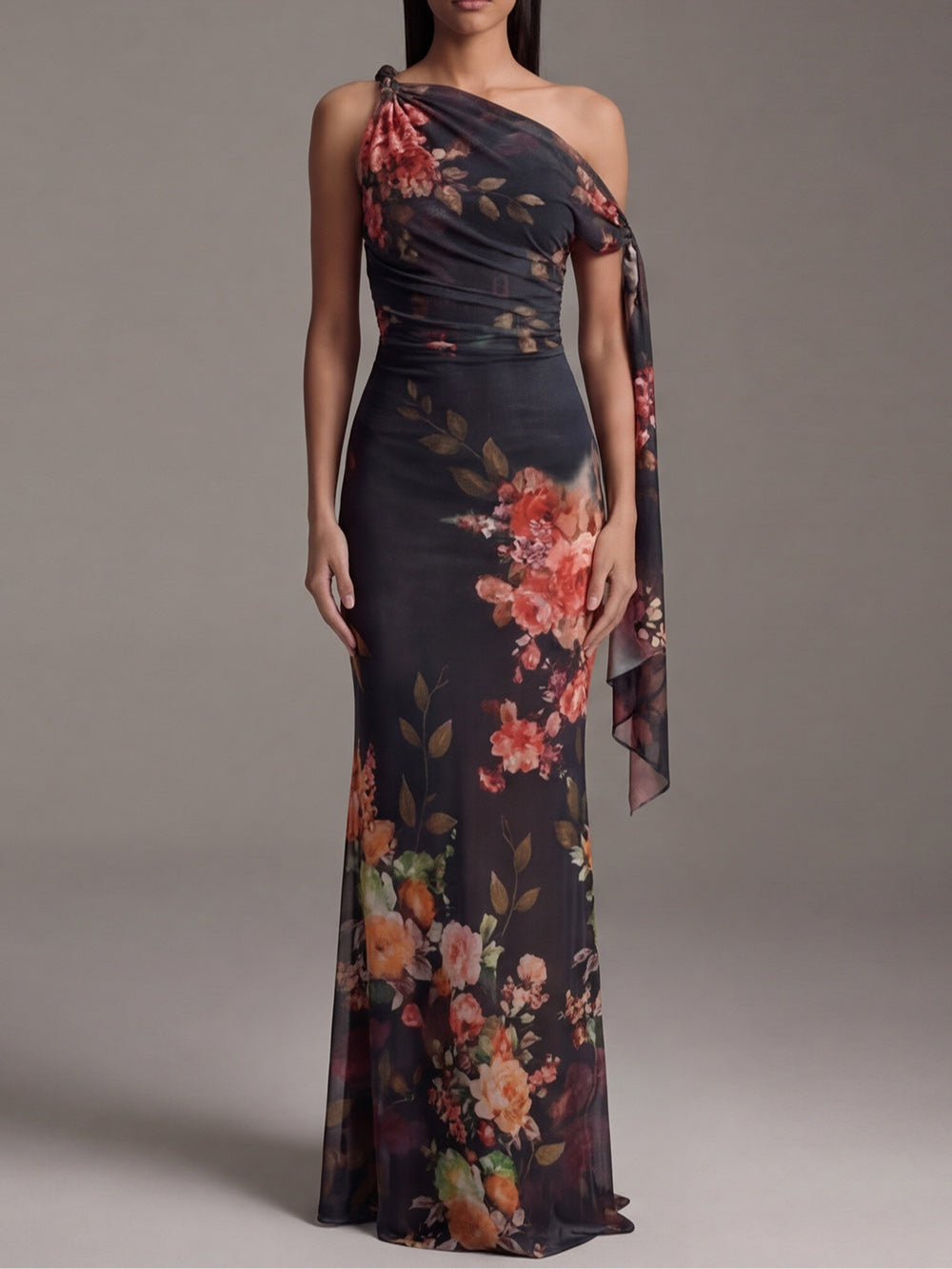SIENNA | ONE-SHOULDER CHIFFON MAXI DRESS