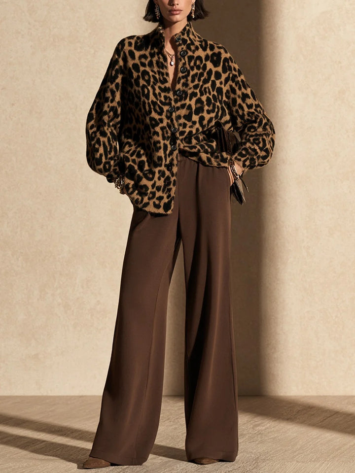 SIENNA | LEOPARD CARDIGAN &amp; WIDE-LEG PANTS SET