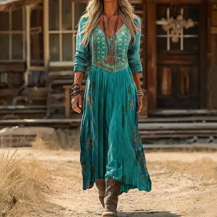 EVELYN | BOHEMIAN DETAILED BODICE MAXI DRESS