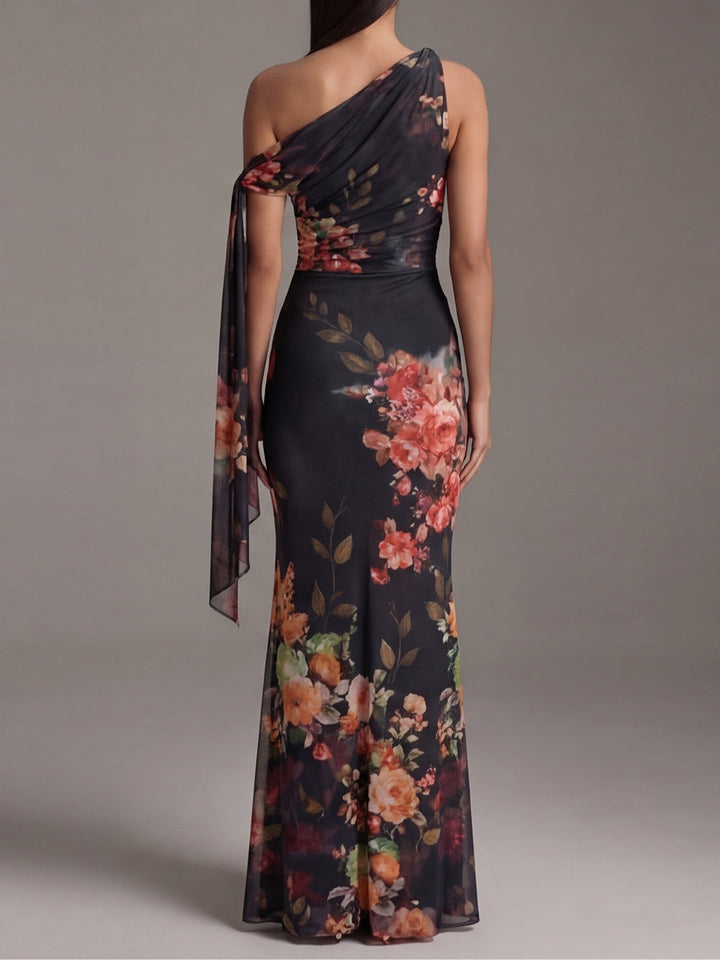 SIENNA | ONE-SHOULDER CHIFFON MAXI DRESS