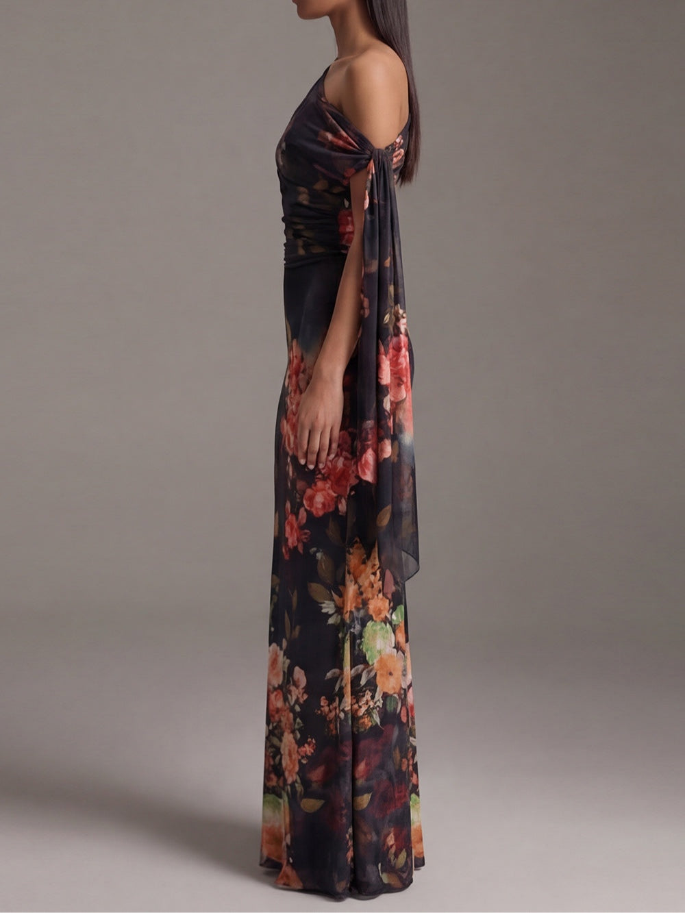 SIENNA | ONE-SHOULDER CHIFFON MAXI DRESS