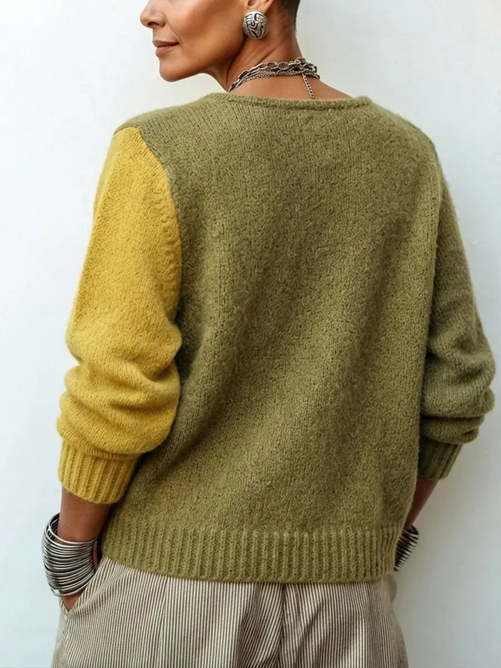 BECKETT | ASYMMETRIC COLORBLOCK KNIT SWEATER