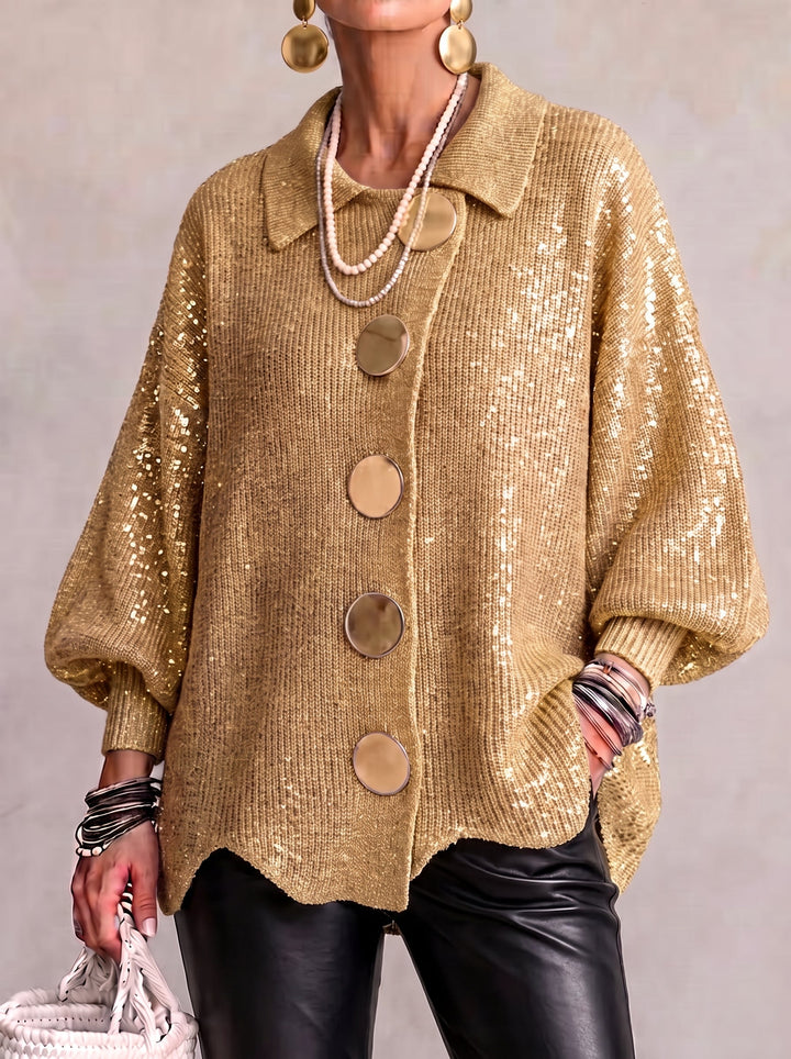 ISABELLE | OVERSIZED COLLARED BUTTON CARDIGAN