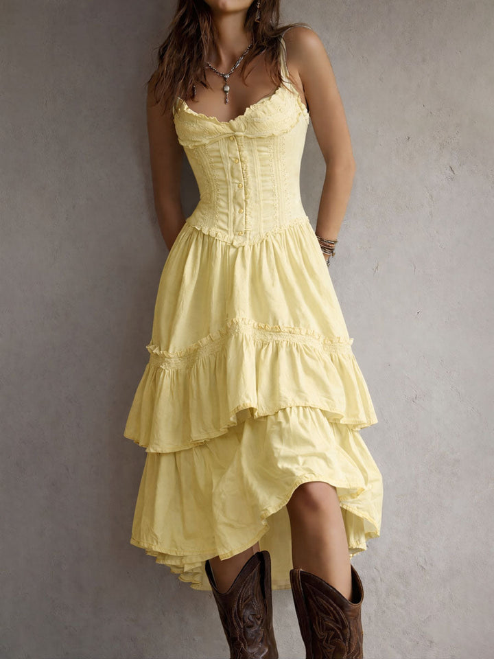 ELARA | BOHO CORSET MIDI DRESS