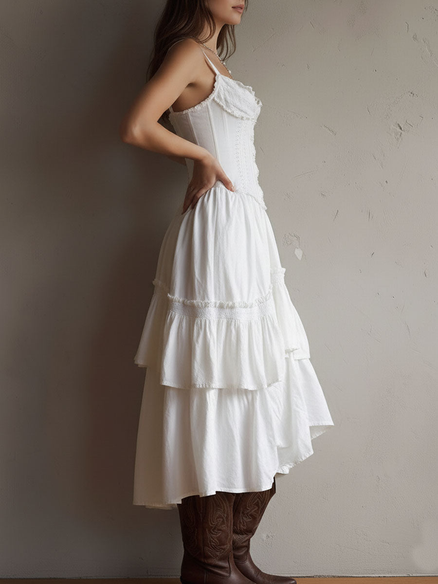 ELARA | BOHO CORSET MIDI DRESS