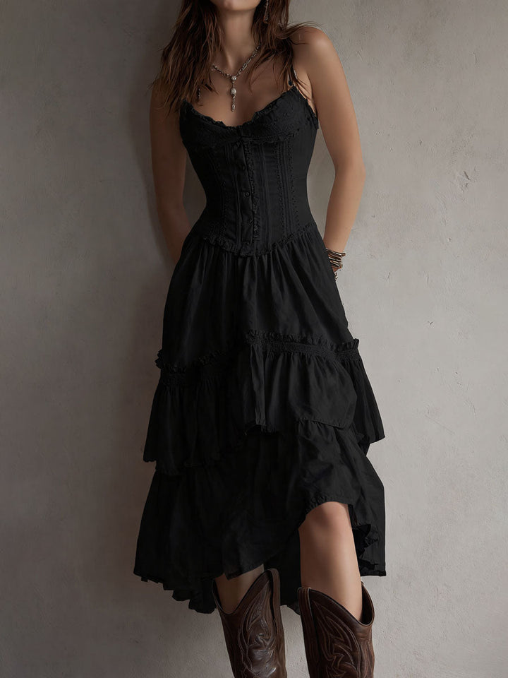 ELARA | BOHO CORSET MIDI DRESS