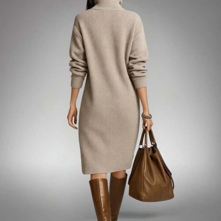 MARCELLA | SOPHISTICATED BUTTON-COLLAR MIDI DRESS