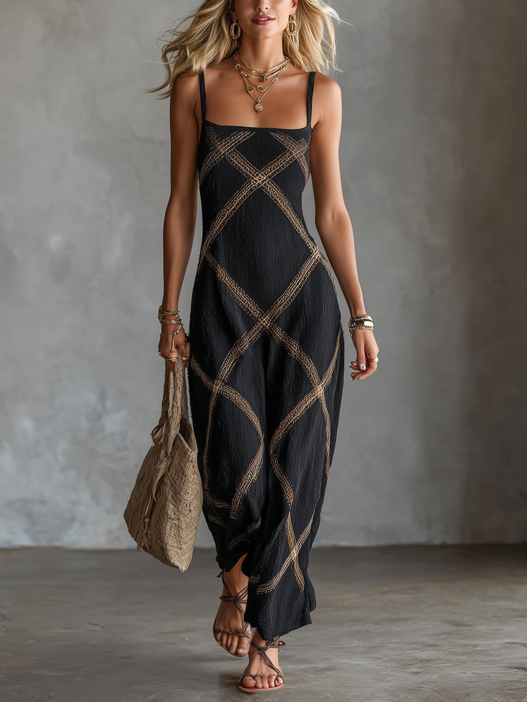 CELESTE | GEOMETRIC MAXI DRESS