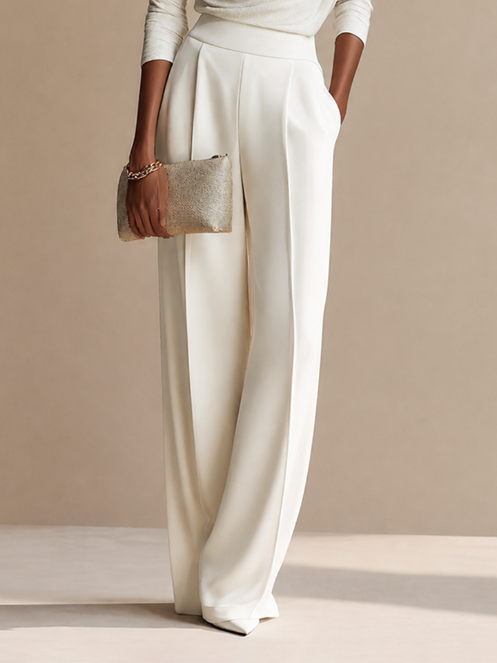 VIVIEN | DRAPED BOAT-NECK WIDE-LEG TWO-PIECE SET