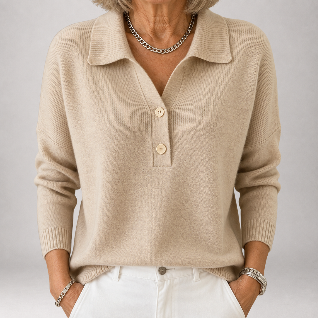 CLARA | POLO-COLLAR KNIT SWEATER