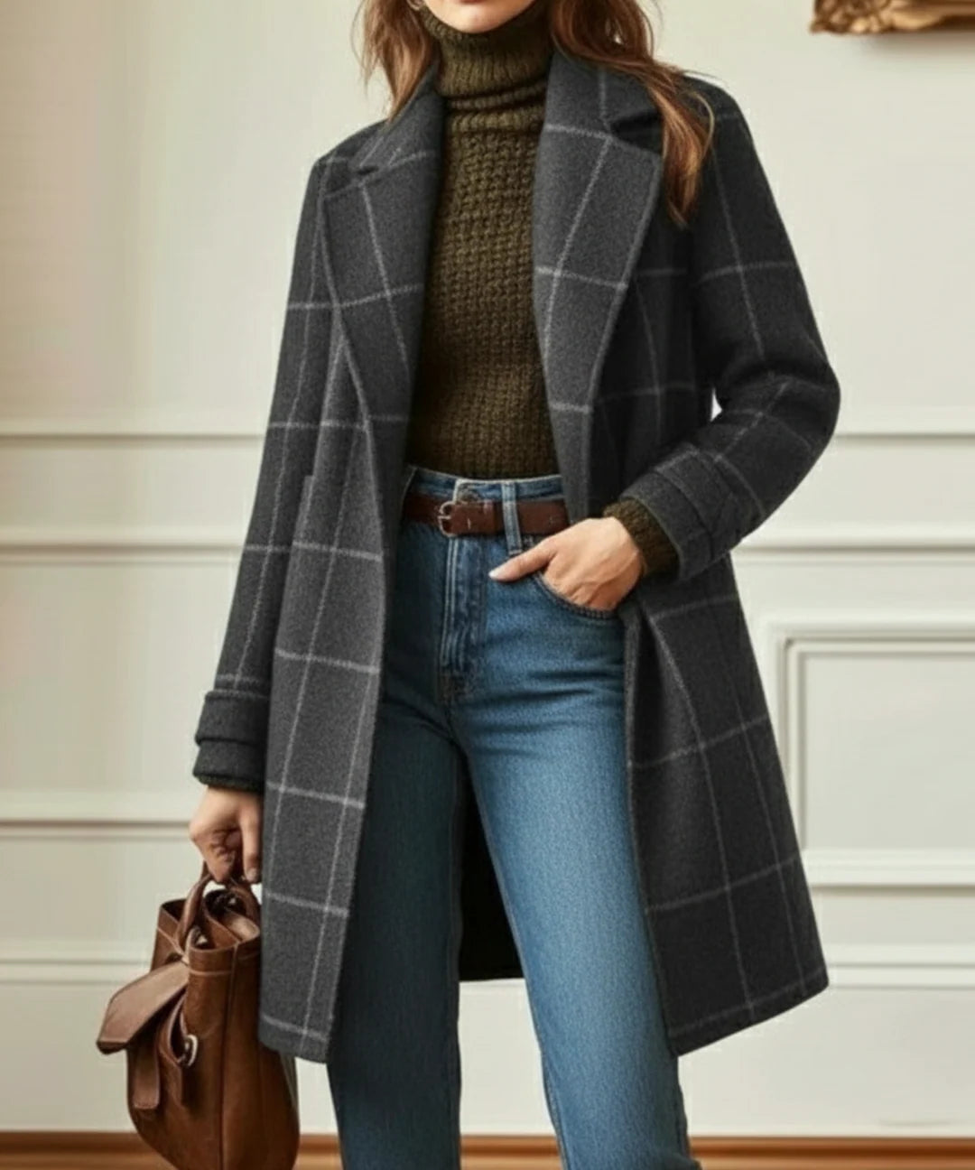 BEATRICE | CLASSIC PLAID LONGLINE COAT