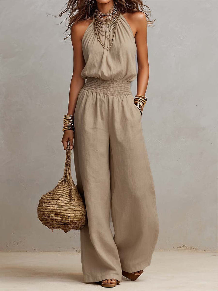 VALERIA | HALTER WIDE-LEG JUMPSUIT