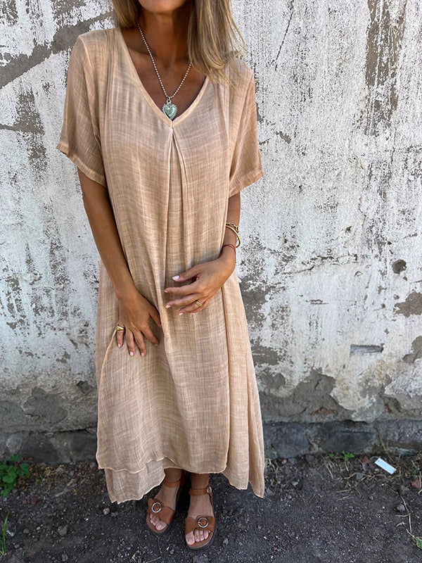 VIOLET | FLOWING V-NECK DRESS