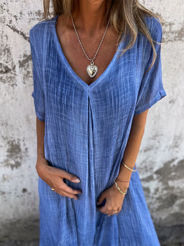 VIOLET | FLOWING V-NECK DRESS