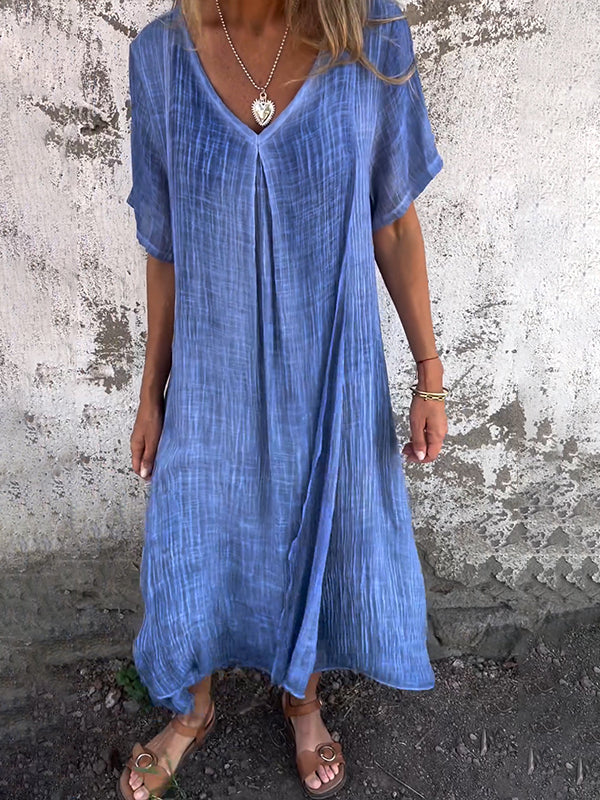 VIOLET | FLOWING V-NECK DRESS