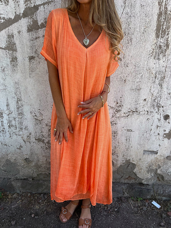 VIOLET | FLOWING V-NECK DRESS