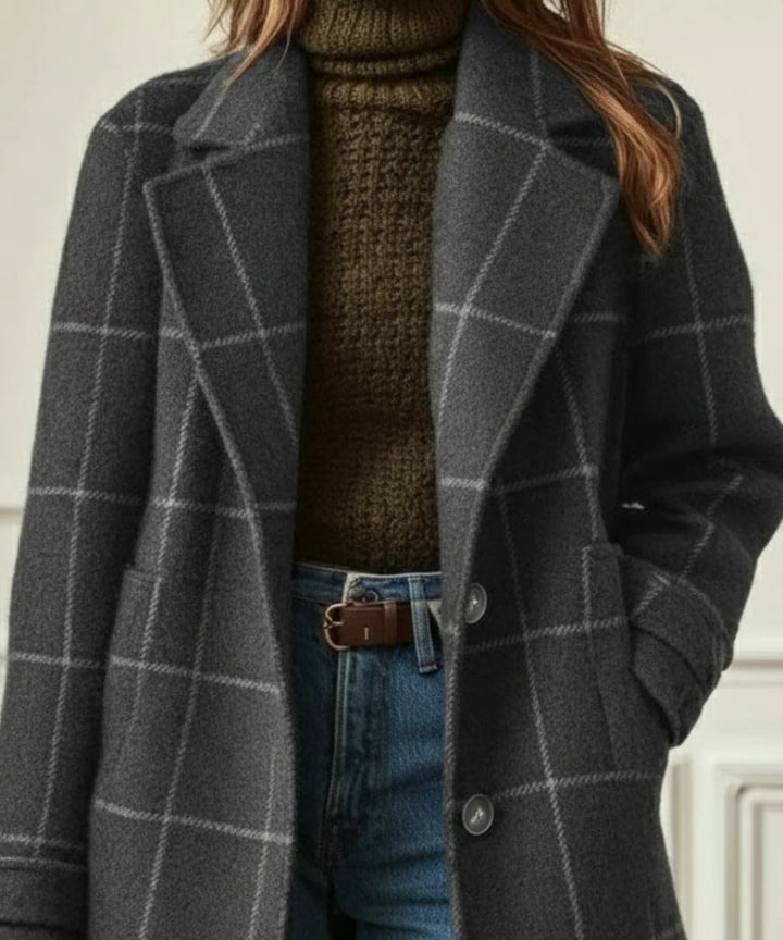 BEATRICE | CLASSIC PLAID LONGLINE COAT