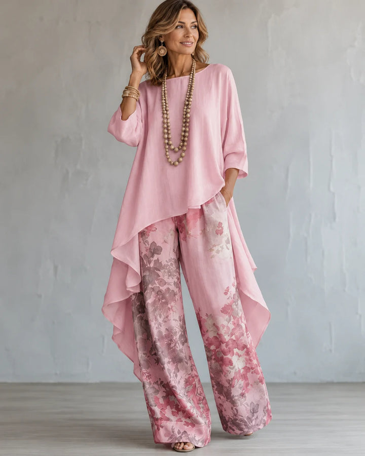 KORA | ASYMMETRICAL TUNIC &amp; WIDE-LEG PANTS SET
