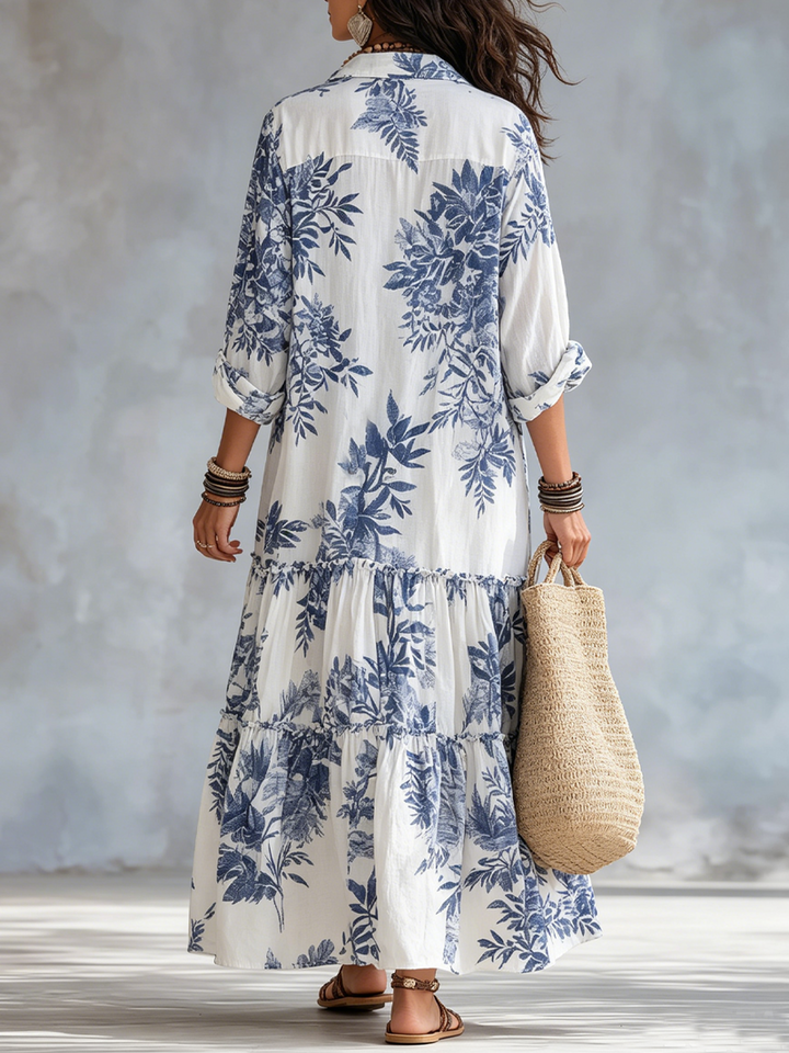 FAYE | FLORAL BUTTON-FRONT MAXI DRESS