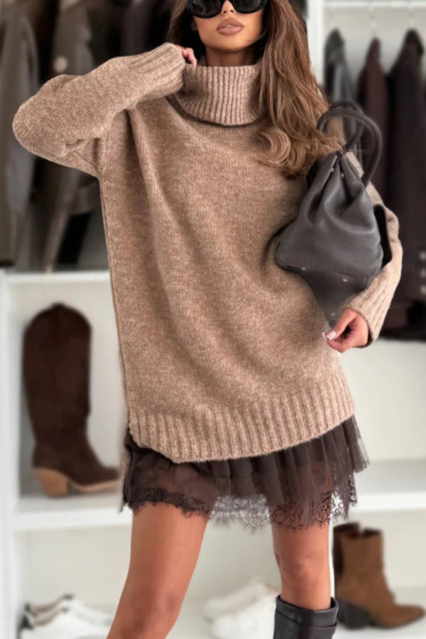 DELILAH | RELAXED TURTLENECK KNIT SWEATER
