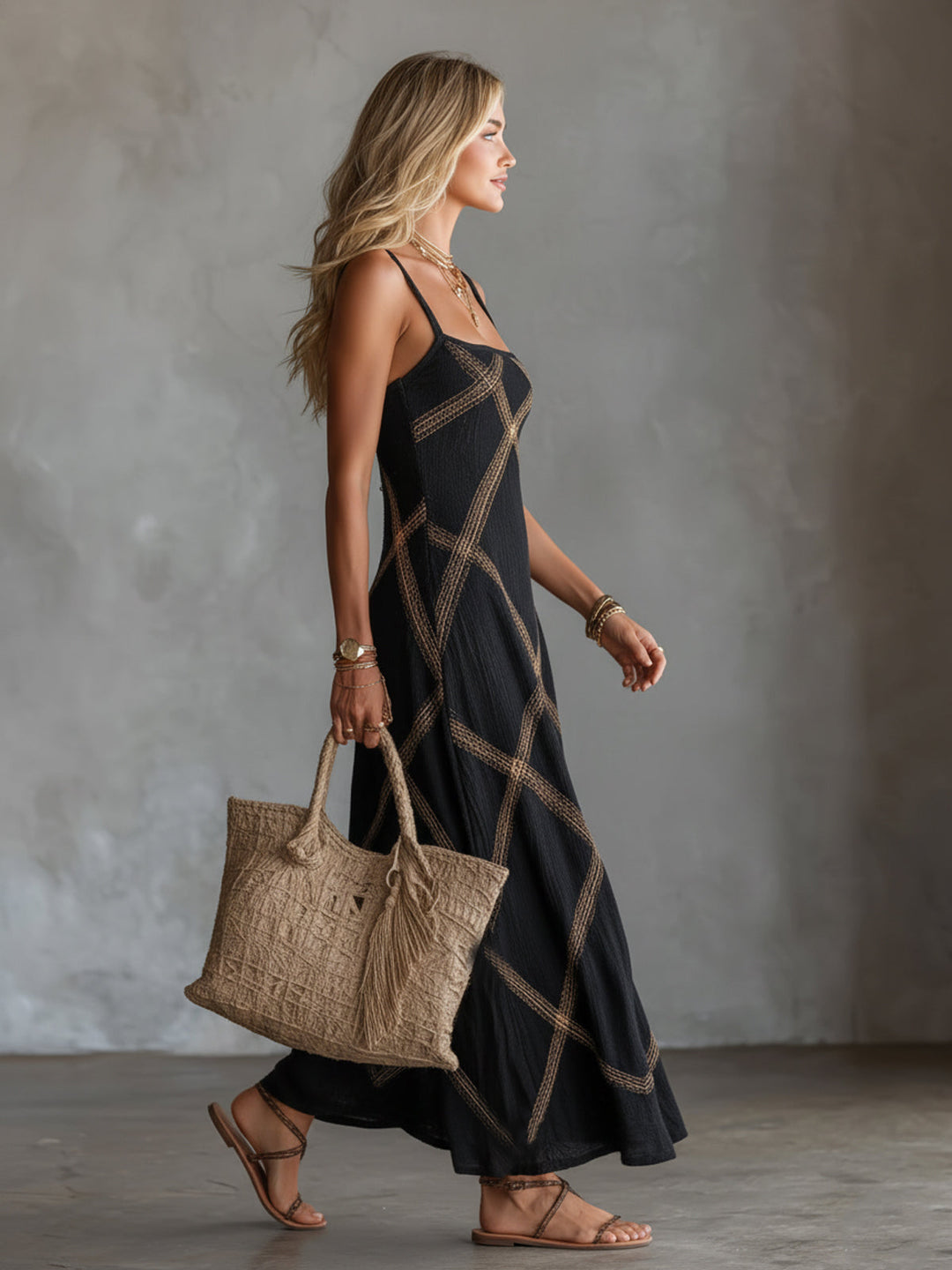 CELESTE | GEOMETRIC MAXI DRESS