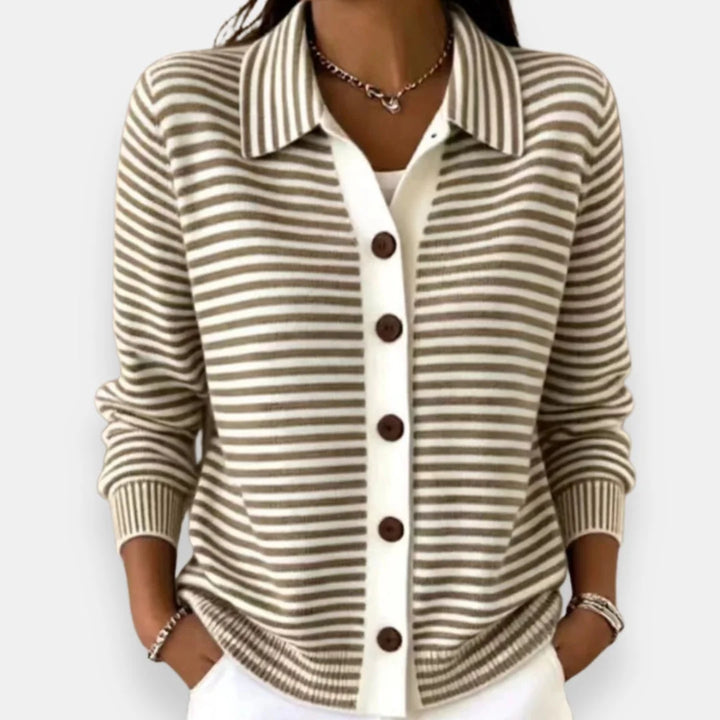 NOLA | CLASSIC STRIPED BUTTON CARDIGAN
