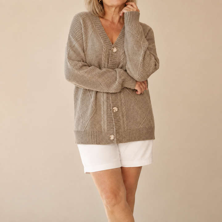 LEAH | SOFT KNIT BUTTON-FRONT CARDIGAN
