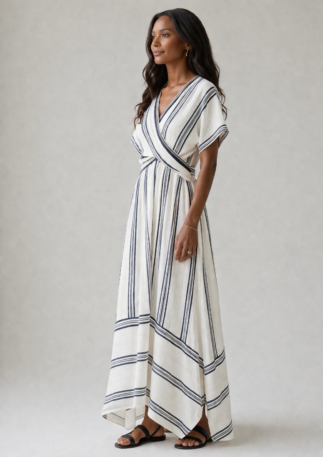THALASSA | LINEN WRAP MIDI DRESS