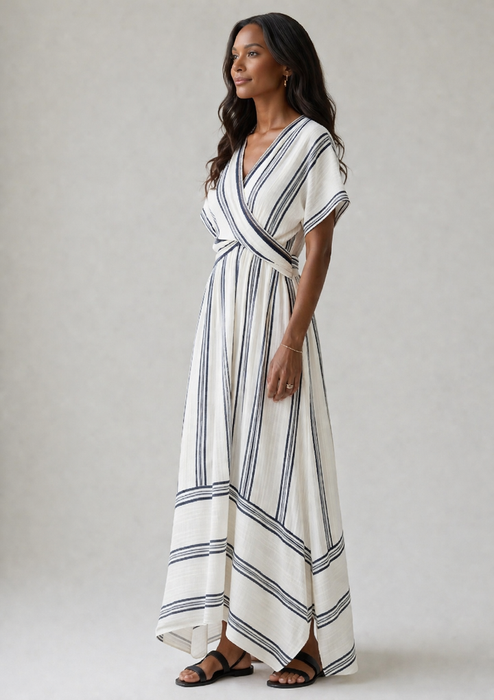 THALASSA | LINEN WRAP MIDI DRESS