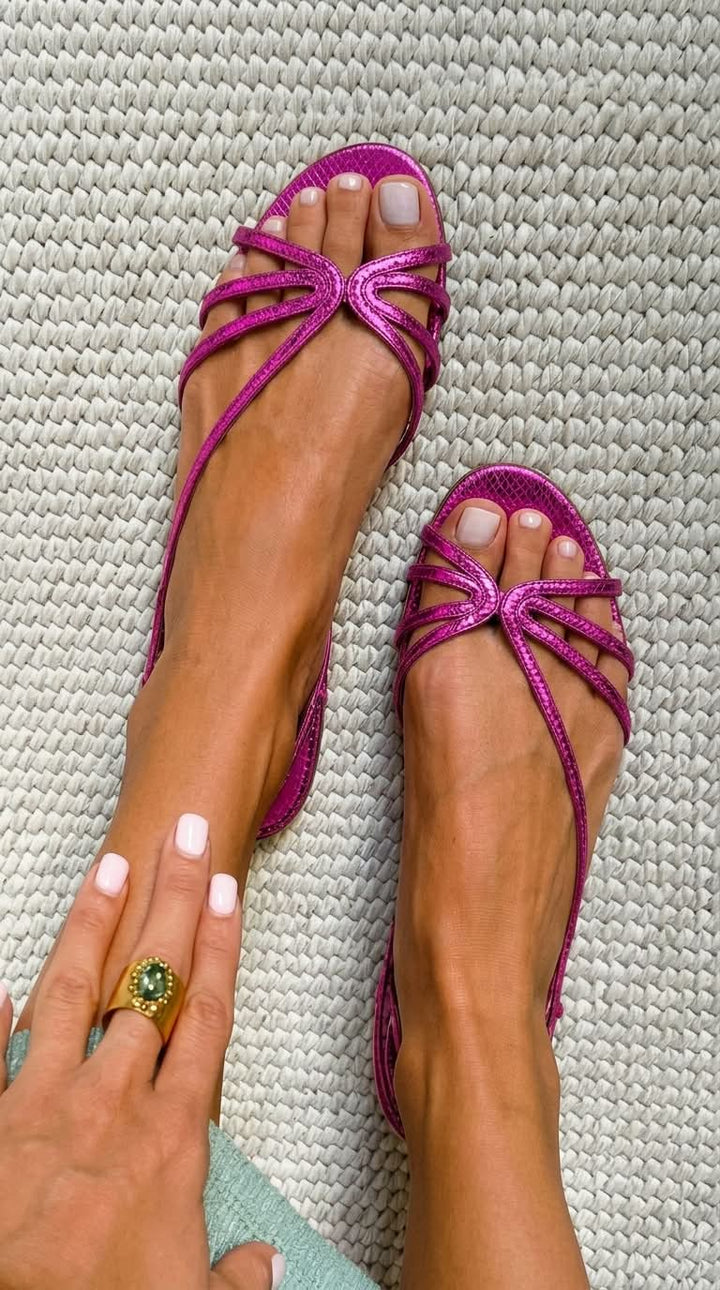 SERAFINA | GOLD STRAPPY SANDALS