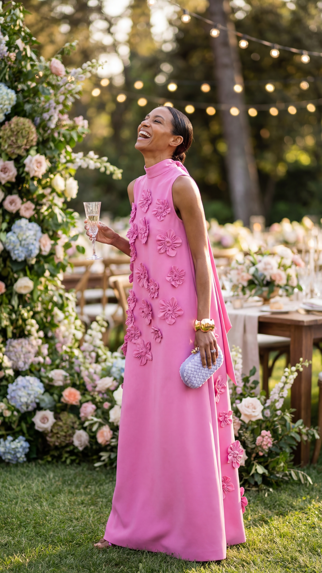 ADELINE | FLORAL APPLIQUÉ MAXI DRESS