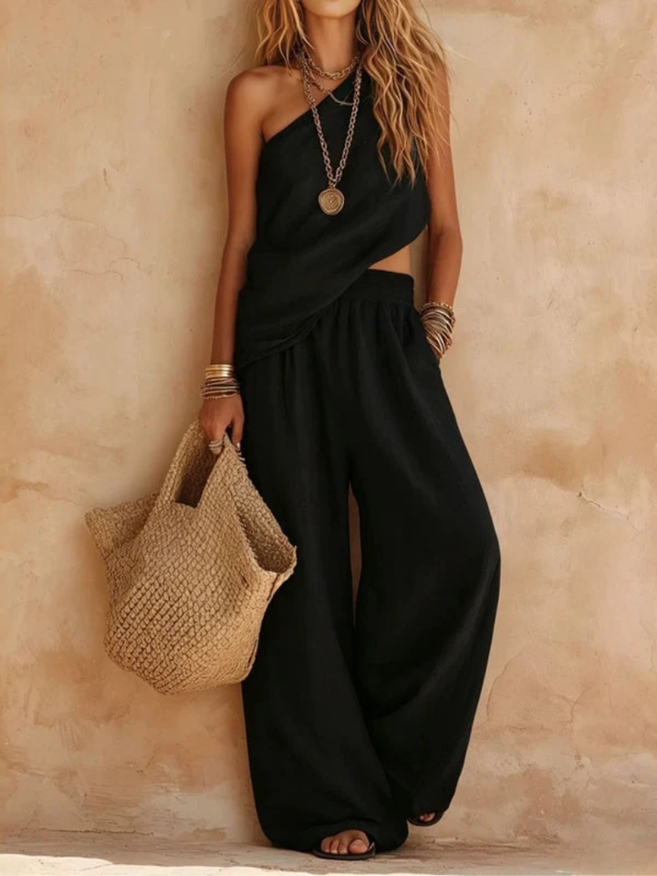 ALINA | ONE-SHOULDER TWO-PIECE SET