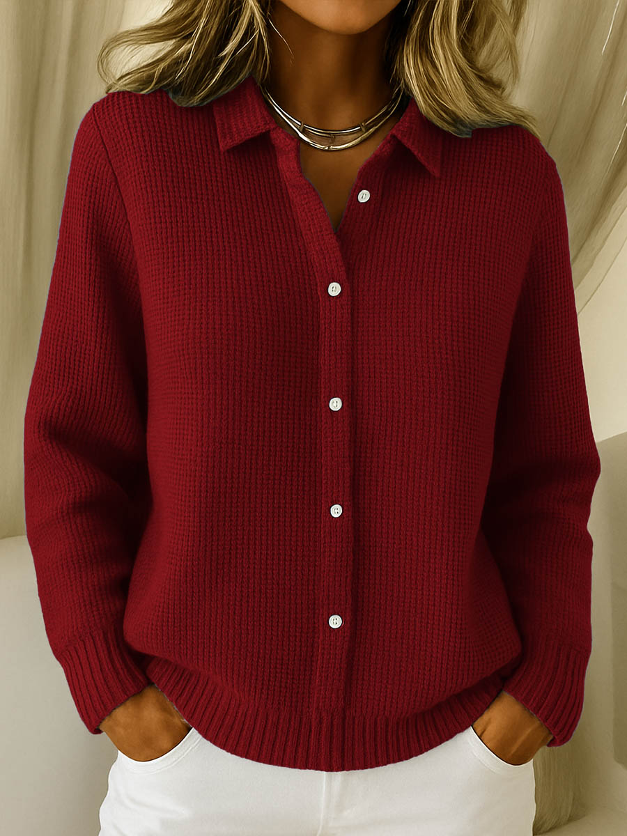 CLARISSA | COLLARED KNIT CARDIGAN