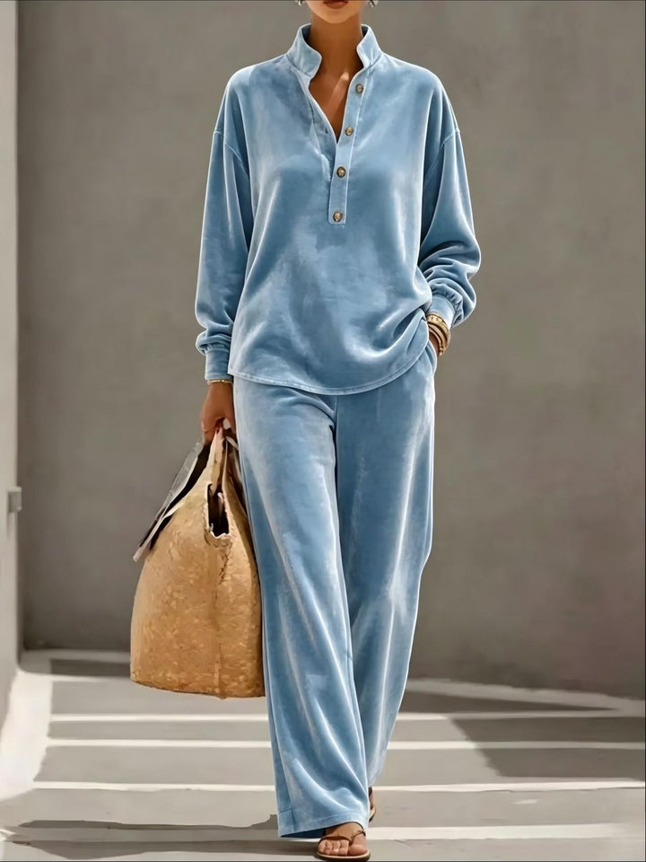 AMELIE | BUTTON-FRONT TOP AND TROUSER SET