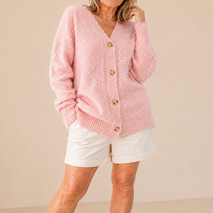LEAH | SOFT KNIT BUTTON-FRONT CARDIGAN