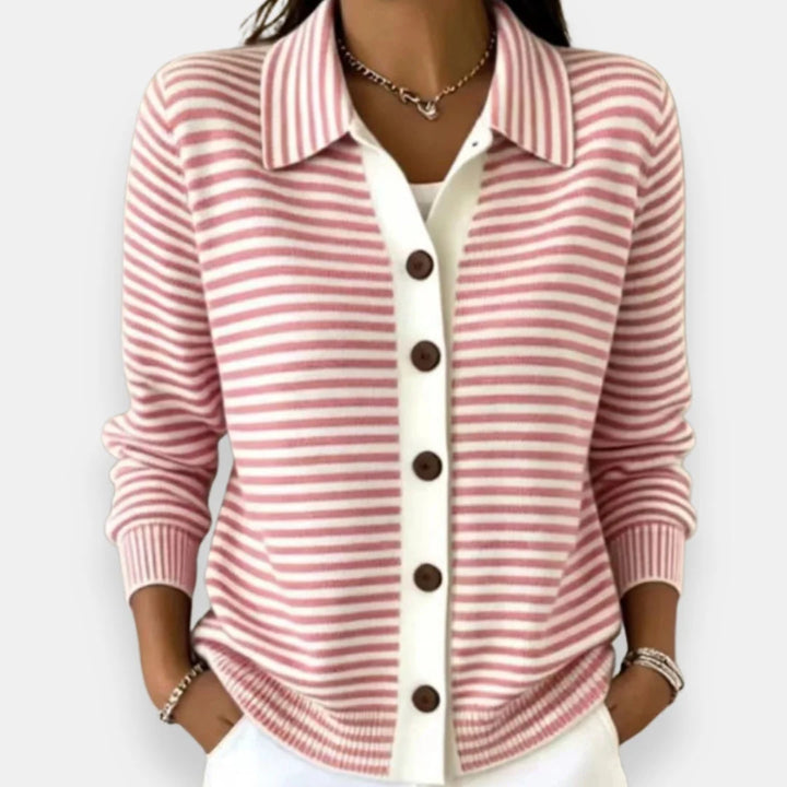 NOLA | CLASSIC STRIPED BUTTON CARDIGAN