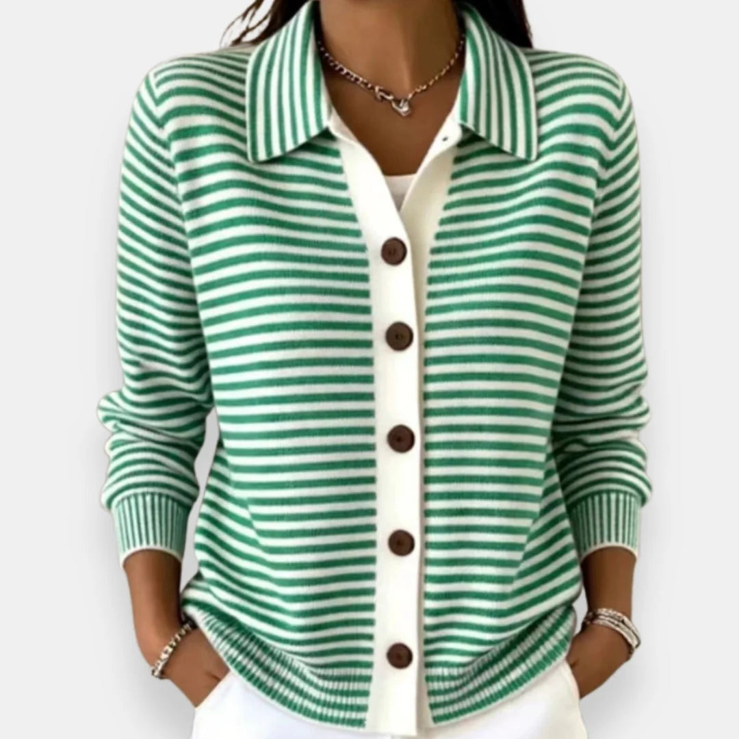 NOLA | CLASSIC STRIPED BUTTON CARDIGAN