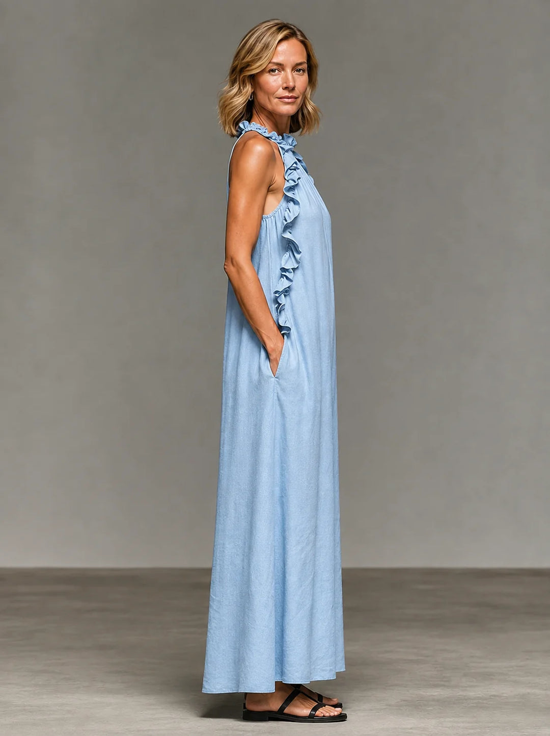 EMMA | SOFT RUFFLE MAXI DRESS