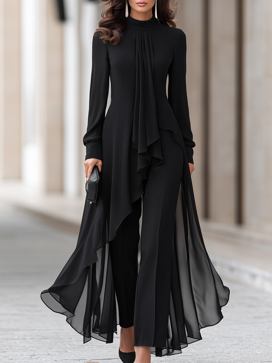 ANNALISE | CHIFFON OVERLAY TUNIC AND WIDE-LEG PANTS SET
