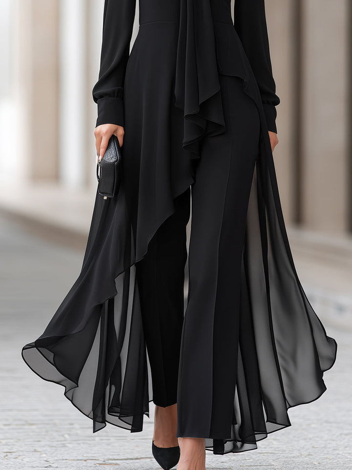 ANNALISE | CHIFFON OVERLAY TUNIC AND WIDE-LEG PANTS SET