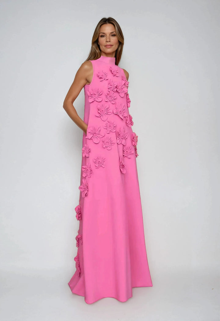 ADELINE | FLORAL APPLIQUÉ MAXI DRESS