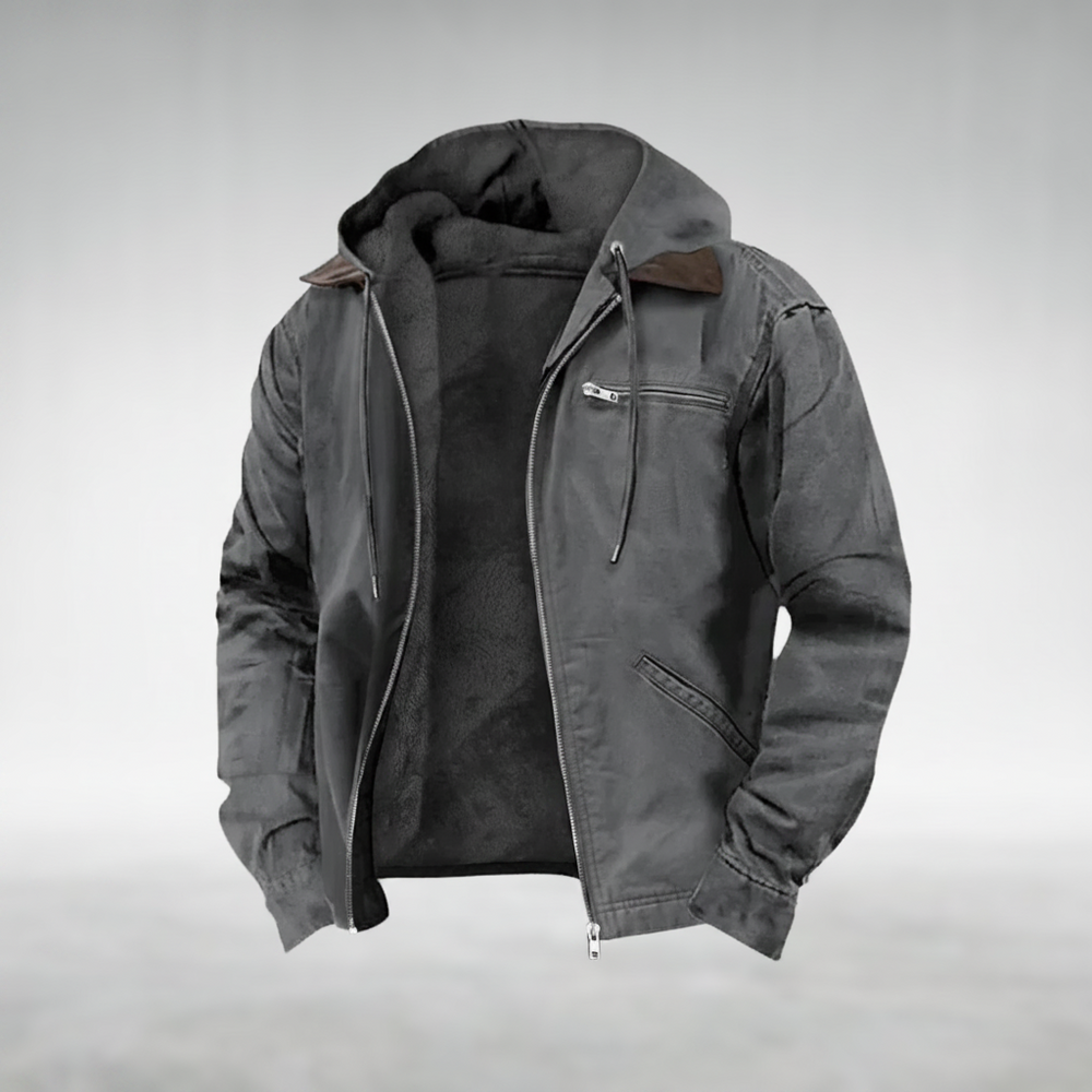 Vintage-Inspired Hooded Jacket