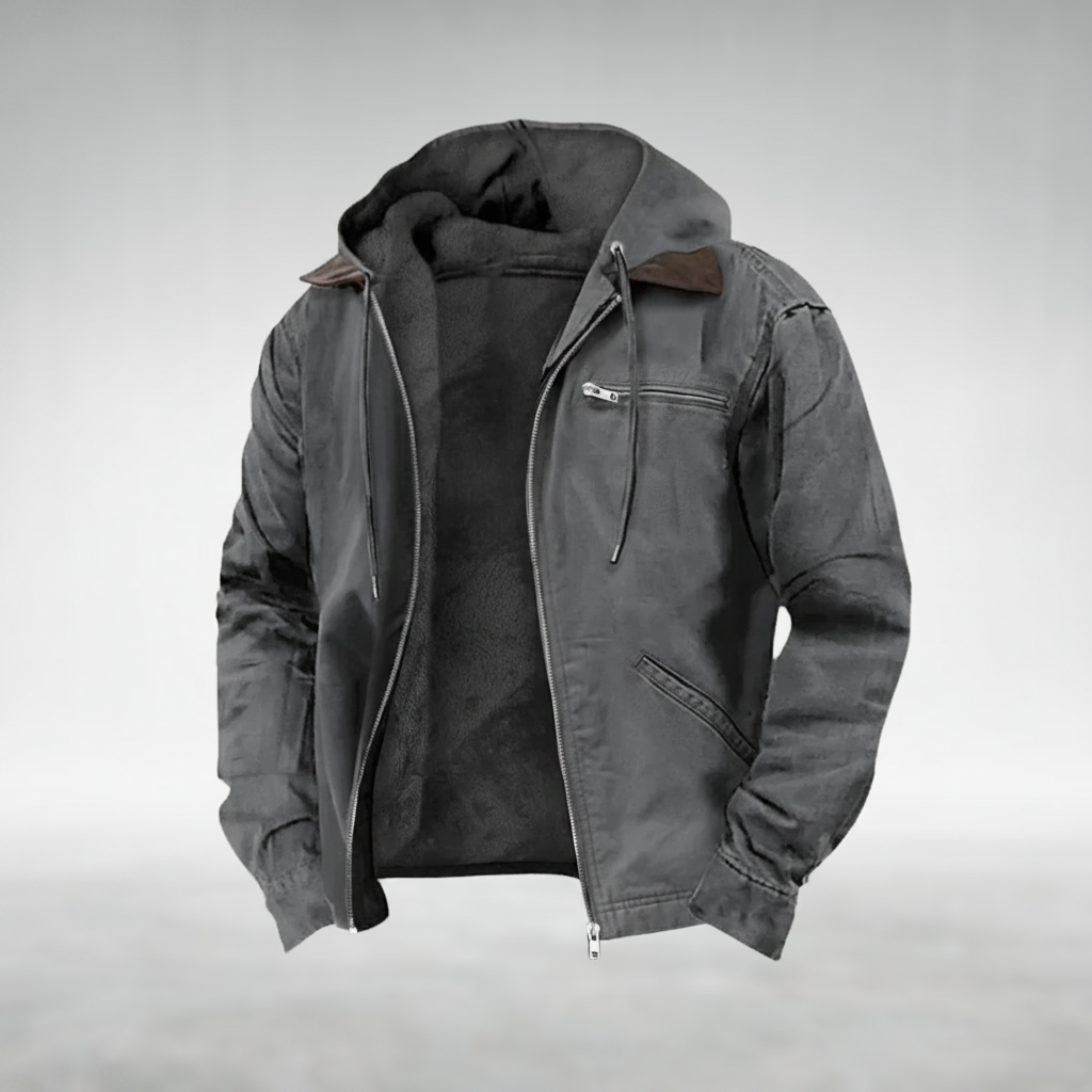 Vintage-Inspired Hooded Jacket