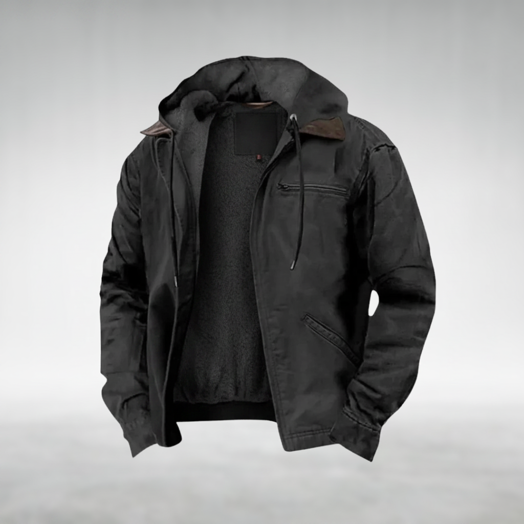 Vintage-Inspired Hooded Jacket