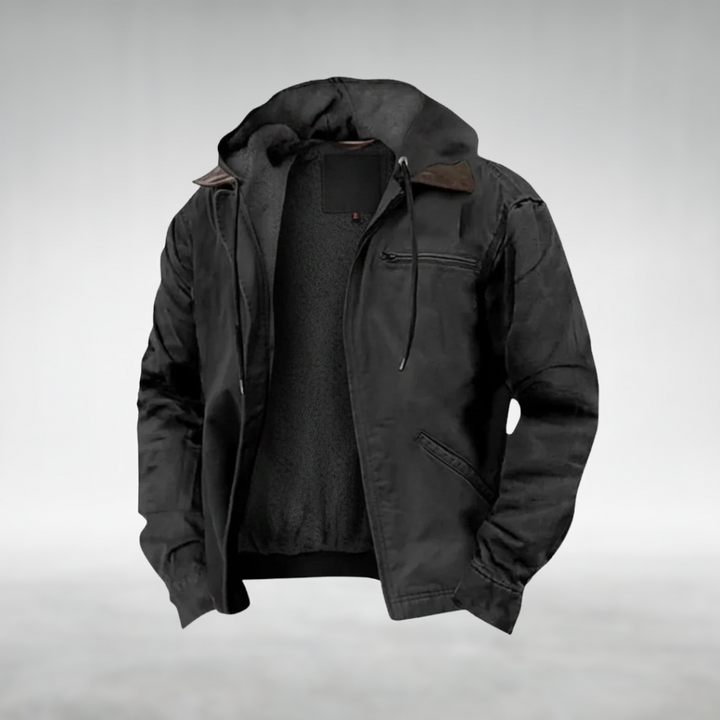 Vintage-Inspired Hooded Jacket