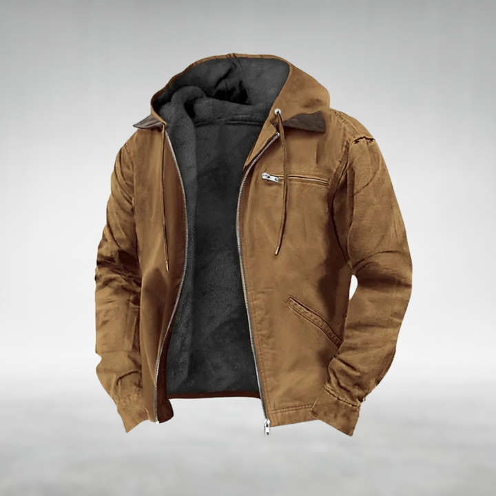 Vintage-Inspired Hooded Jacket
