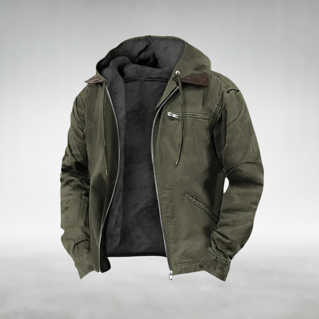 Vintage-Inspired Hooded Jacket