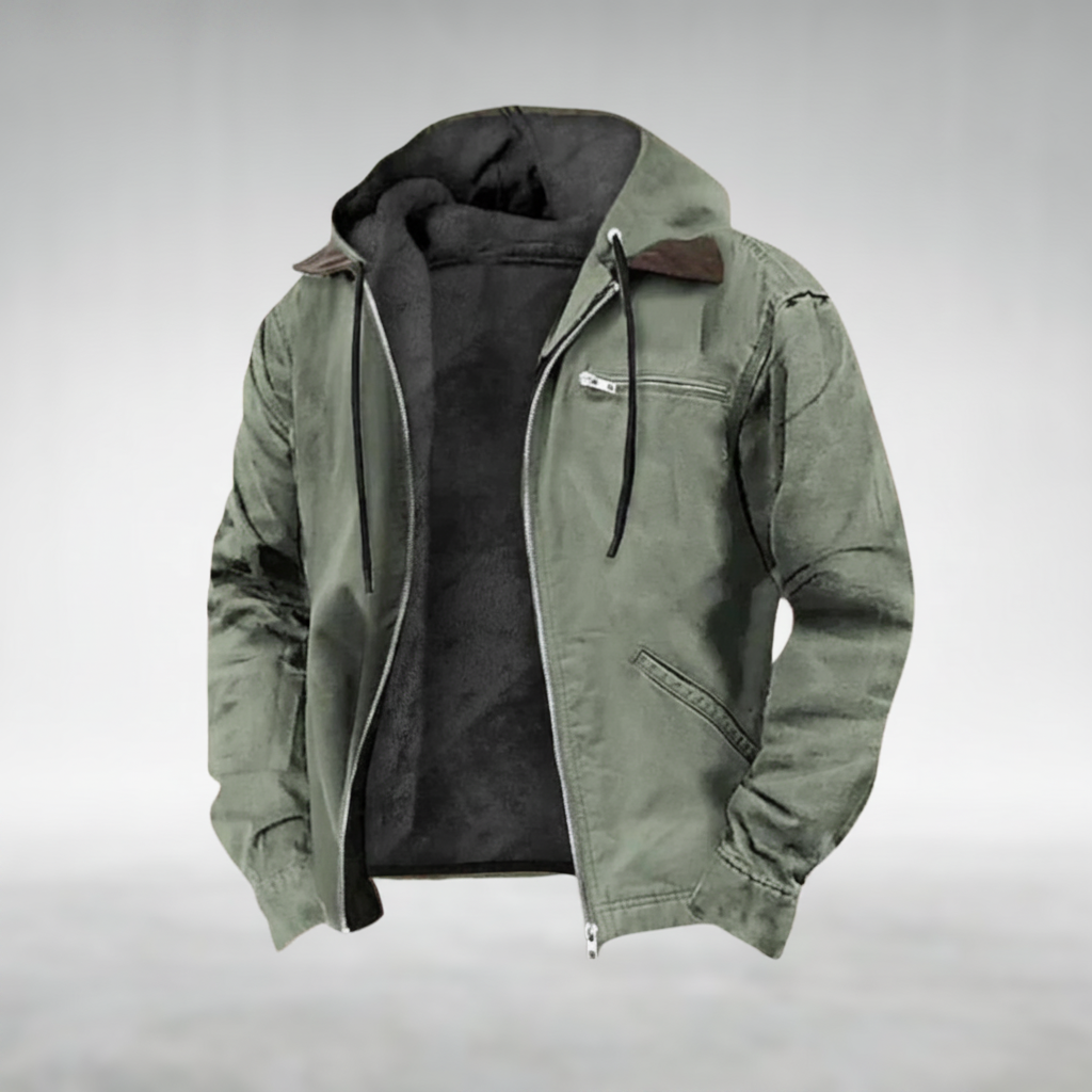 Vintage-Inspired Hooded Jacket