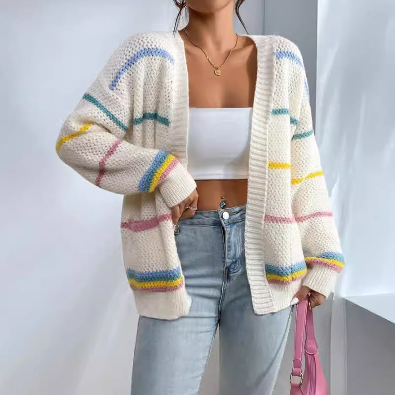 CAMILLE | OVERSIZED OPEN-FRONT KNIT CARDIGAN